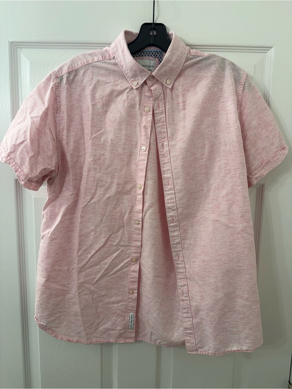Denim & Flower Light Pink Short-Sleeve Button-Down Shirt
